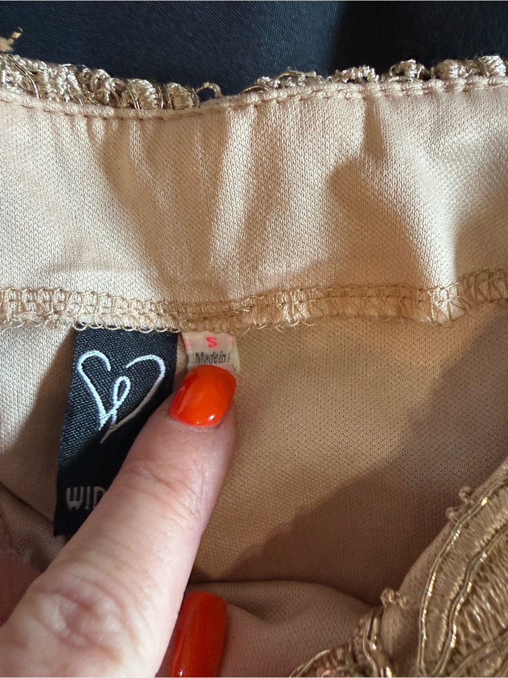 Windsor Beige Lace Overlay Mini Skirt - Picture 5 of 5